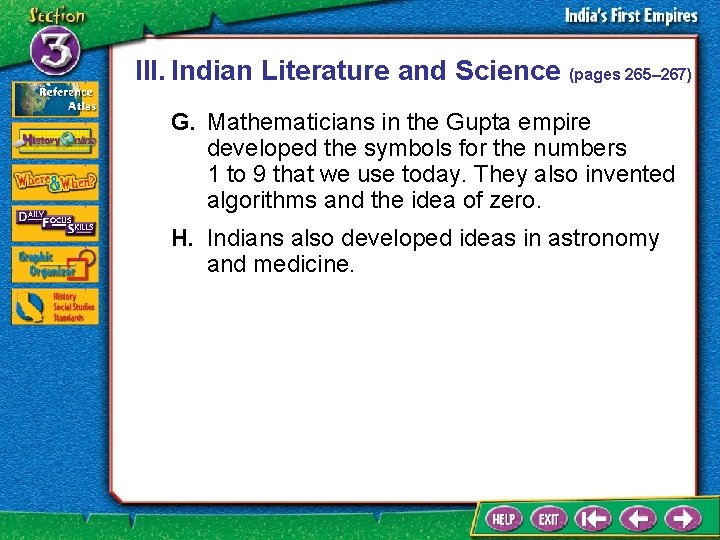 III. Indian Literature and Science (pages 265– 267) G. Mathematicians in the Gupta empire