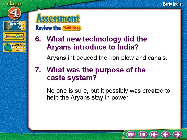 6. What new technology did the Aryans introduce to India? Aryans introduced the iron