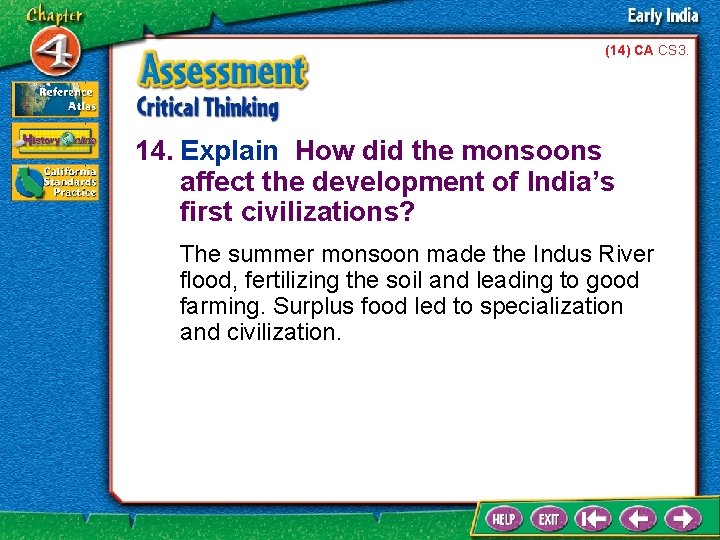 (14) CA CS 3. 14. Explain How did the monsoons affect the development of
