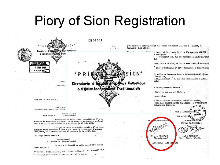 Piory of Sion Registration Piory of Sion Registration