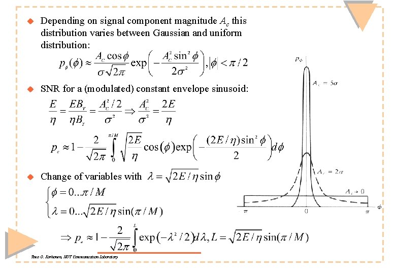 u Depending on signal component magnitude Ac this distribution varies between Gaussian and uniform