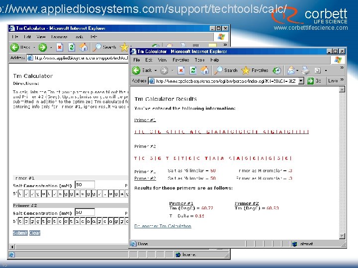 p: //www. appliedbiosystems. com/support/techtools/calc/ corbett LIFE SCIENCE www. corbettlifescience. com 15 p: //www. appliedbiosystems. com/support/techtools/calc/ corbett LIFE SCIENCE www. corbettlifescience. com 15