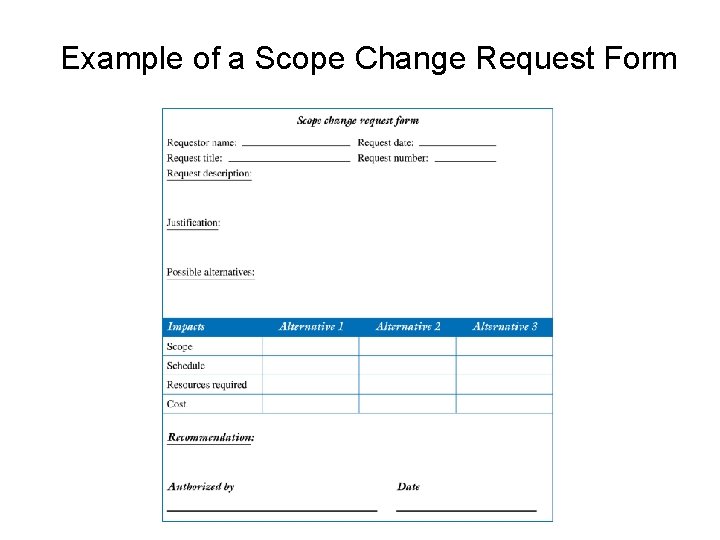 Example of a Scope Change Request Form 