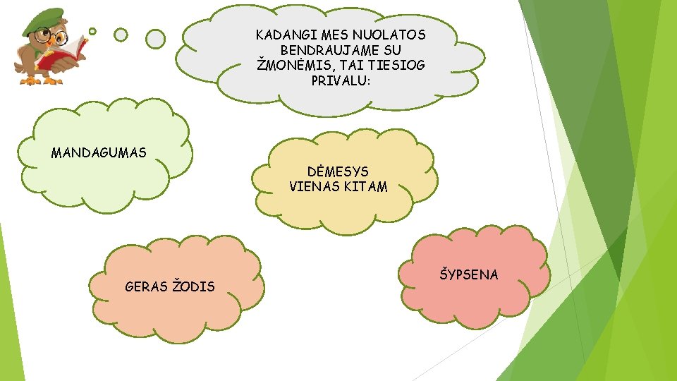 KADANGI MES NUOLATOS BENDRAUJAME SU ŽMONĖMIS, TAI TIESIOG PRIVALU: MANDAGUMAS DĖMESYS VIENAS KITAM GERAS