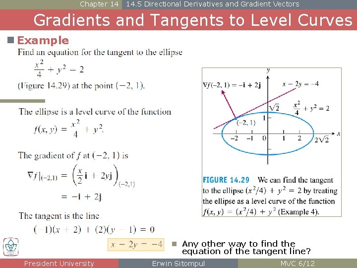 Chapter 14 14. 5 Directional Derivatives and Gradient Vectors Gradients and Tangents to Level