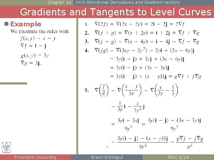 Chapter 14 14. 5 Directional Derivatives and Gradient Vectors Gradients and Tangents to Level