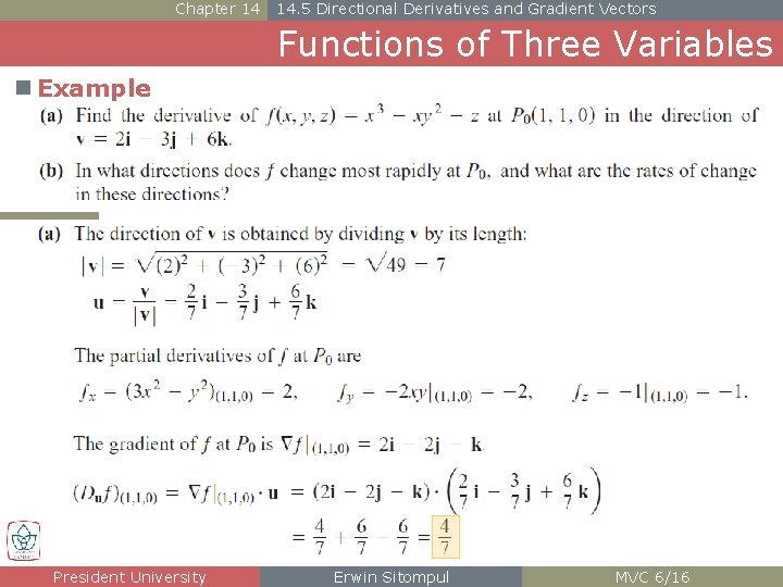 Chapter 14 14. 5 Directional Derivatives and Gradient Vectors Functions of Three Variables n