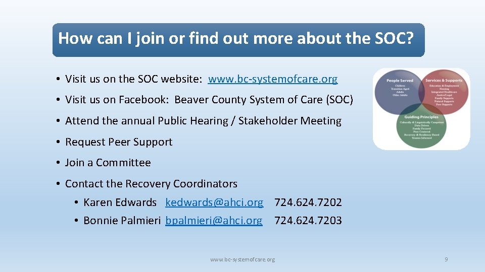 How can I join or find out more about the SOC? • Visit us