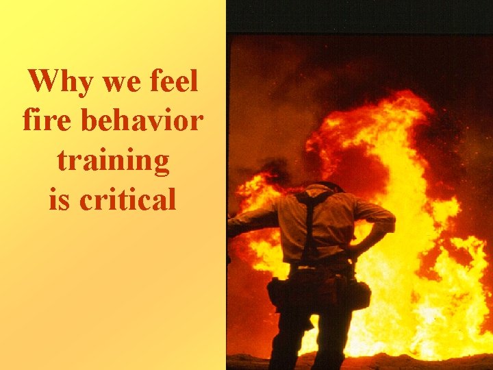 Why we feel fire behavior training is critical 