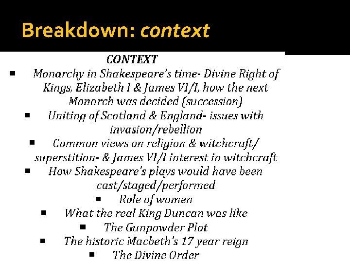 Breakdown: context 