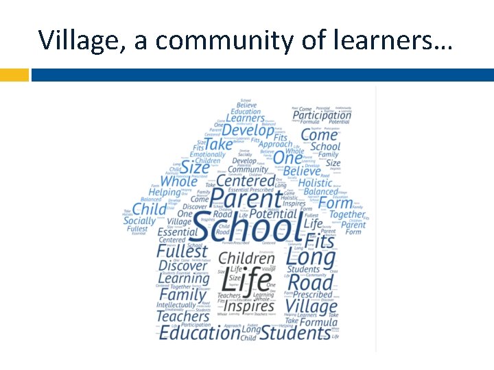 Village, a community of learners… 