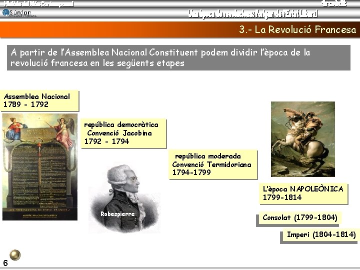Armand Figuera 3. - La Revolució Francesa A partir de l’Assemblea Nacional Constituent podem