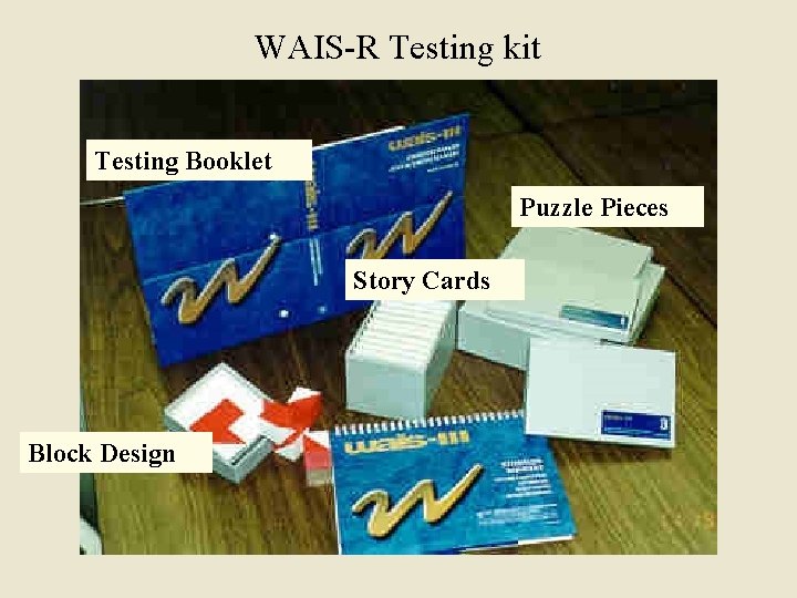 WAIS-R Testing kit Testing Booklet Puzzle Pieces Story Cards Block Design 