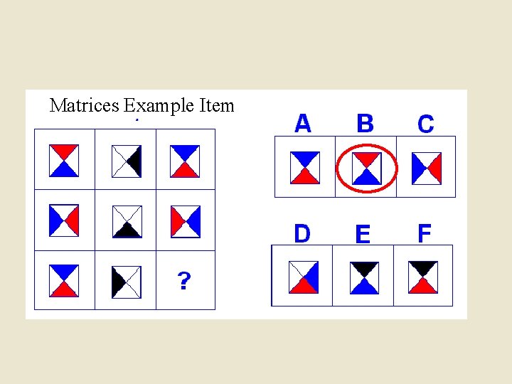 Matrices Example Item 
