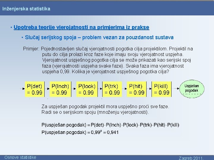 Inženjerska statistika • Upotreba teorije vjerojatnosti na primjerima iz prakse • Slučaj serijskog spoja