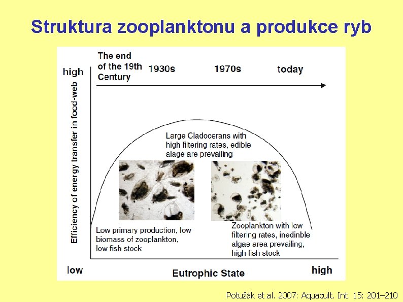 Struktura zooplanktonu a produkce ryb Potužák et al. 2007: Aquacult. Int. 15: 201– 210