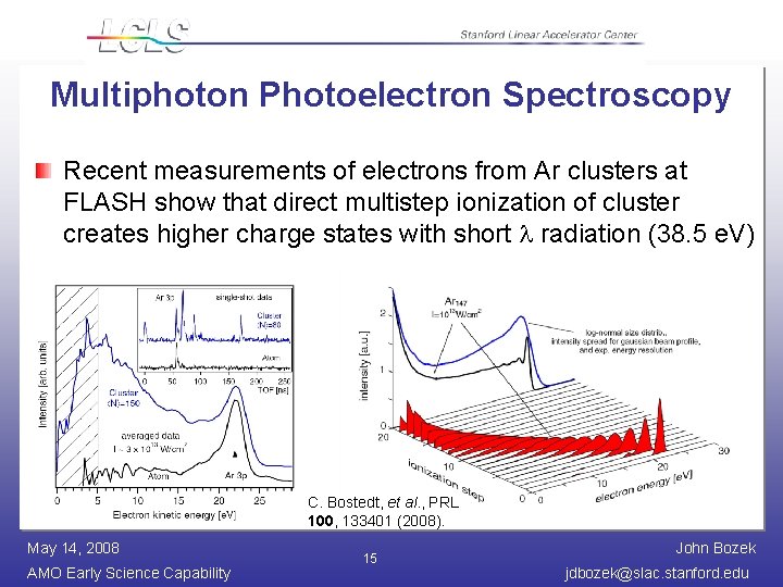 Multiphoton Photoelectron Spectroscopy Recent measurements of electrons from Ar clusters at FLASH show that
