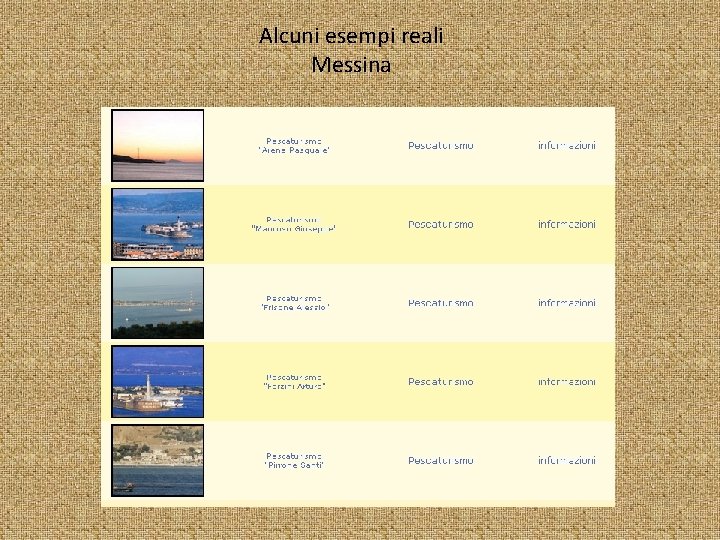 Alcuni esempi reali Messina 