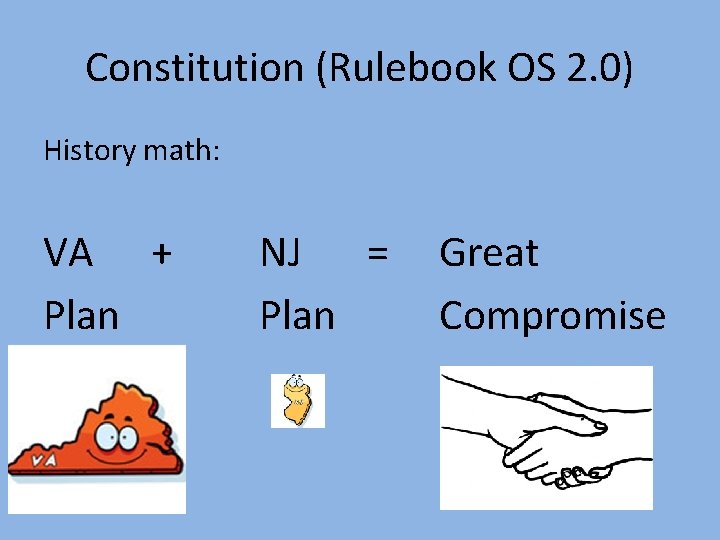 Constitution (Rulebook OS 2. 0) History math: VA + Plan NJ = Plan Great
