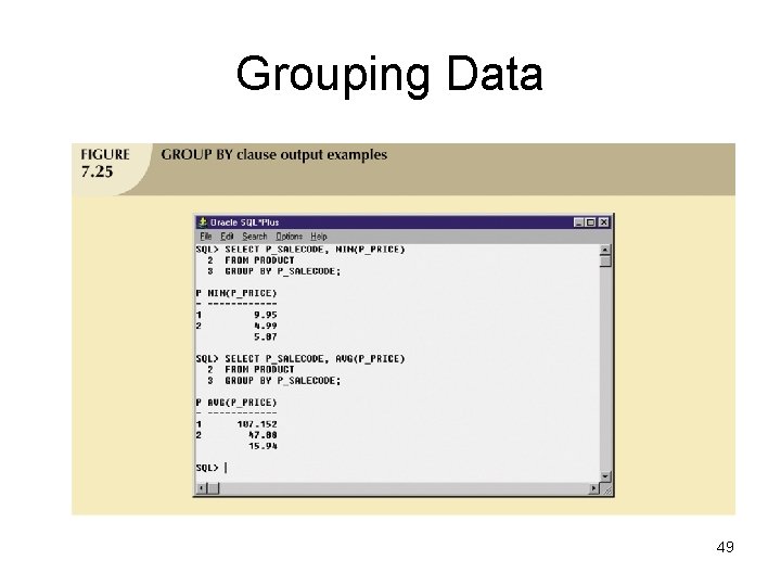 Grouping Data 49 Grouping Data 49