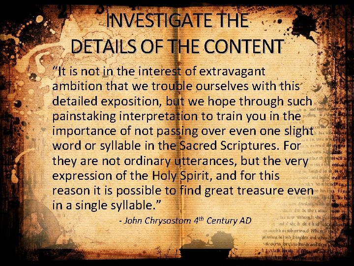 INVESTIGATE THE DETAILS OF THE CONTENT “It is not in the interest of extravagant