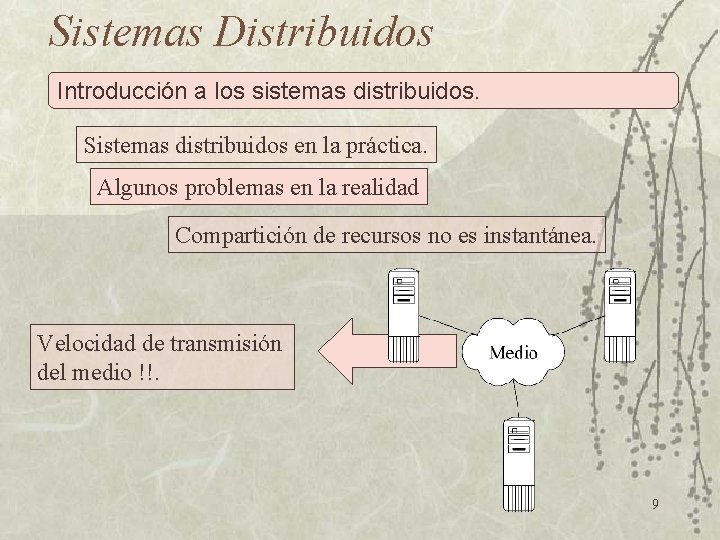 Sistemas Distribuidos Introducción a los sistemas distribuidos. Sistemas distribuidos en la práctica. Algunos problemas