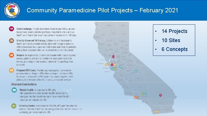 Community Paramedicine Pilot Projects – February 2021 • 14 Projects • 10 Sites •