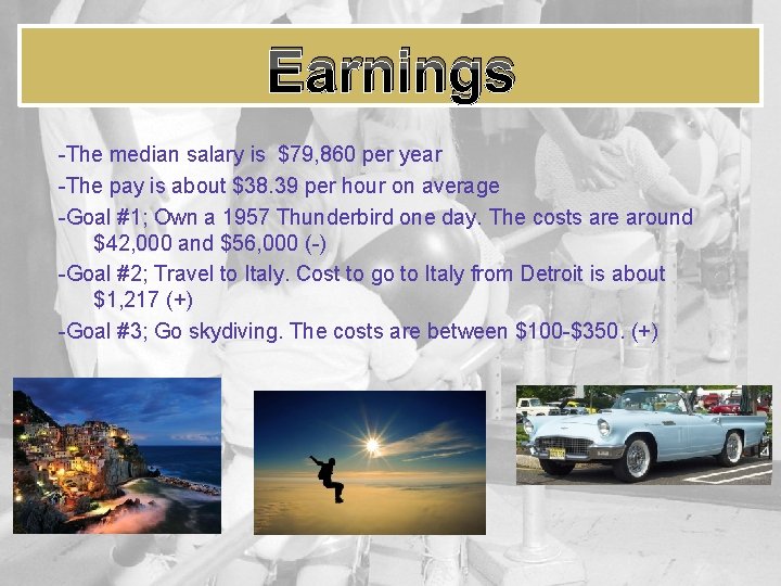 Earnings -The median salary is $79, 860 per year -The pay is about $38.