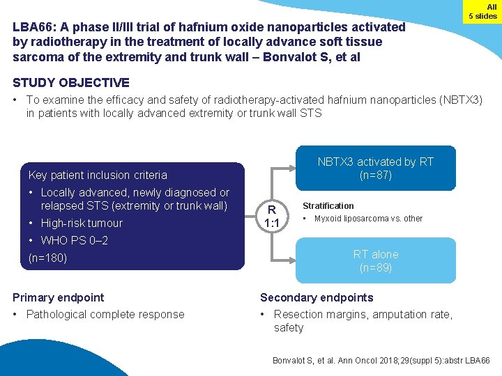 LBA 66: A phase II/III trial of hafnium oxide nanoparticles activated by radiotherapy in