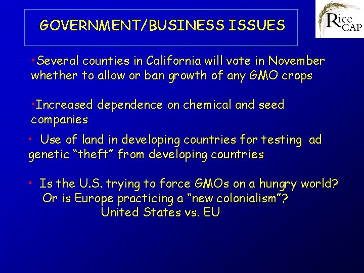 GOVERNMENT/BUSINESS ISSUES • Several counties in California will vote in November whether to allow