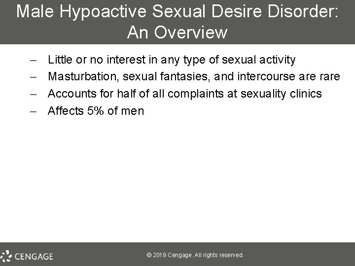 Male Hypoactive Sexual Desire Disorder: An Overview – – Little or no interest in