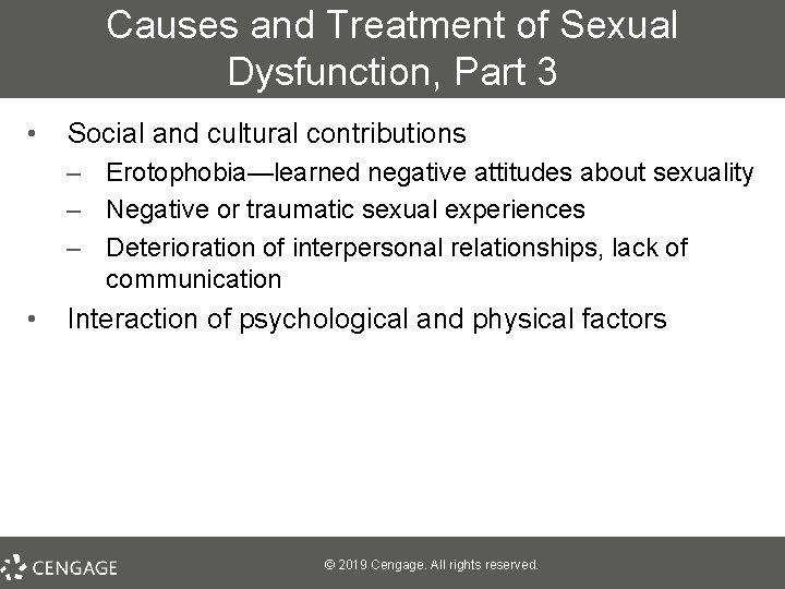 Causes and Treatment of Sexual Dysfunction, Part 3 • Social and cultural contributions –