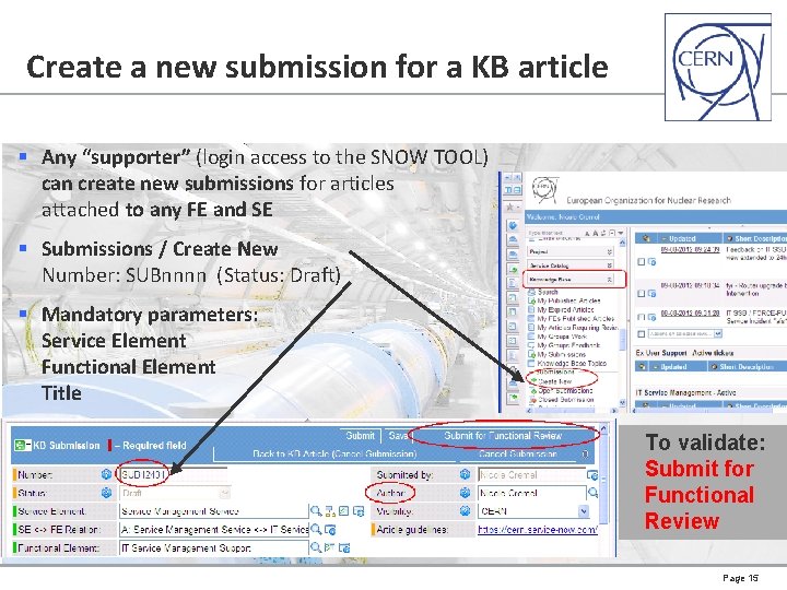 Create a new submission for a KB article § Any “supporter” (login access to