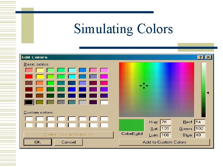 Simulating Colors 