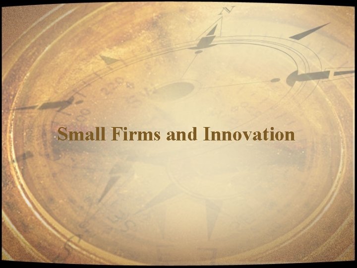 Small Firms and Innovation 