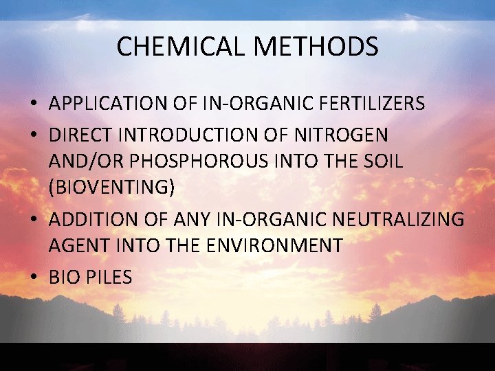 CHEMICAL METHODS • APPLICATION OF IN-ORGANIC FERTILIZERS • DIRECT INTRODUCTION OF NITROGEN AND/OR PHOSPHOROUS