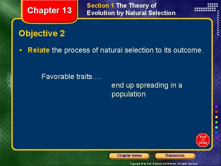 Chapter 13 Section 1 Theory of Evolution by Natural Selection Objective 2 • Relate