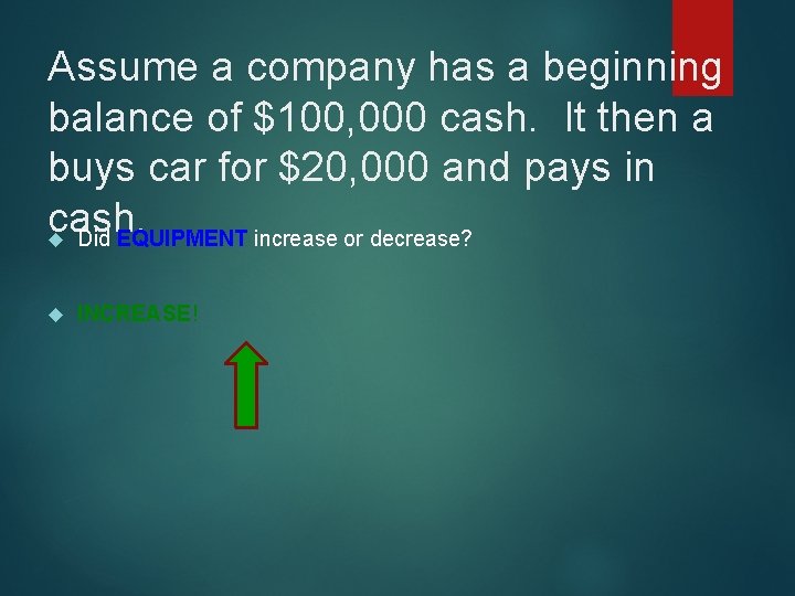 Assume a company has a beginning balance of $100, 000 cash. It then a