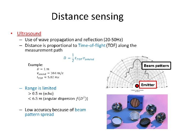 Distance sensing • Beam pattern Emitter 