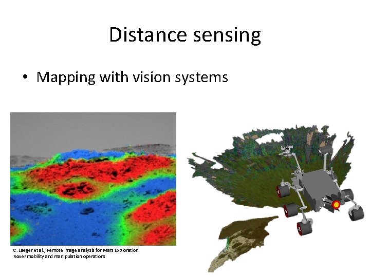 Distance sensing • Mapping with vision systems C. Laeger et al. , Remote image