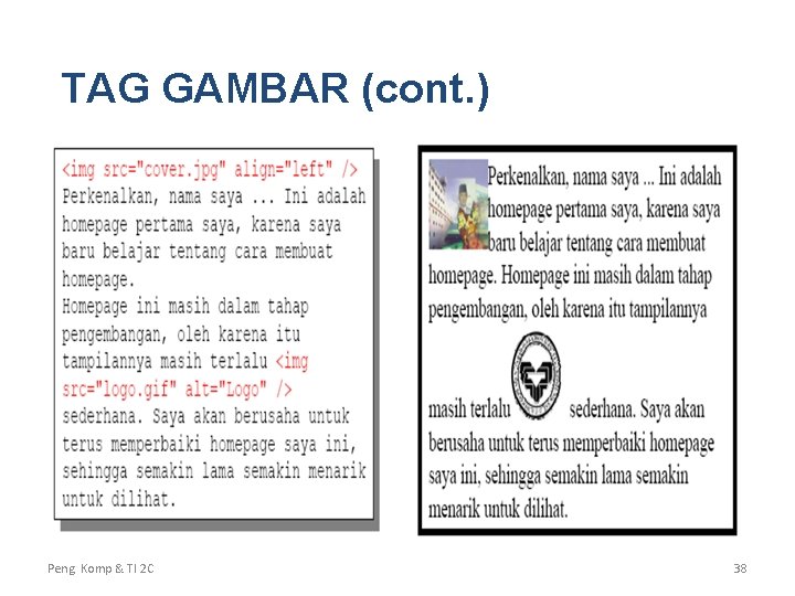 TAG GAMBAR (cont. ) Peng. Komp & TI 2 C 38 