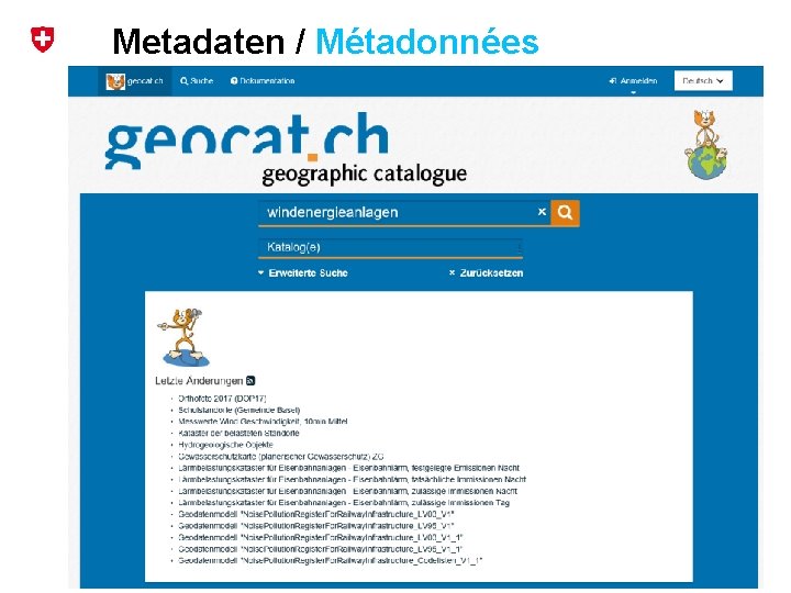 Metadaten / Métadonnées Bundesamt für Landestopografie / Office fédéral de topographie swisstopo 27 