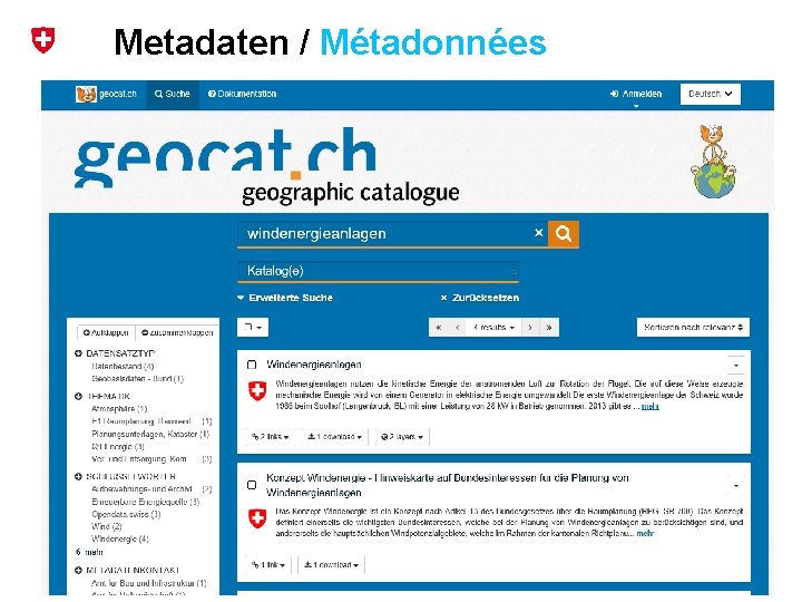 Metadaten / Métadonnées Bundesamt für Landestopografie / Office fédéral de topographie swisstopo 28 