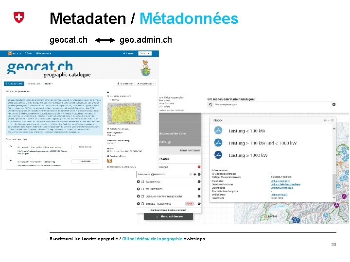 Metadaten / Métadonnées geocat. ch geo. admin. ch Bundesamt für Landestopografie / Office fédéral