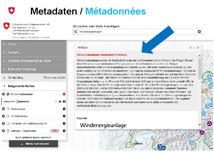 Metadaten / Métadonnées Bundesamt für Landestopografie / Office fédéral de topographie swisstopo 31 