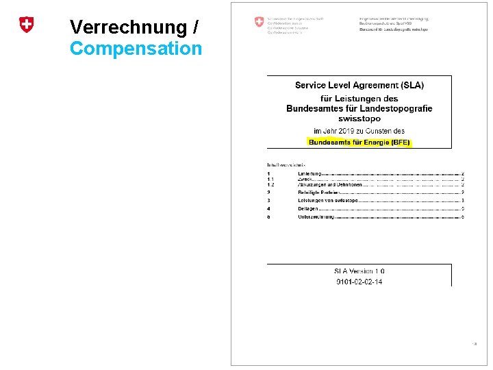 Verrechnung / Compensation Bundesamt für Landestopografie / Office fédéral de topographie swisstopo 59 