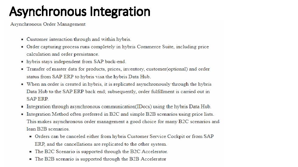 Asynchronous Integration 
