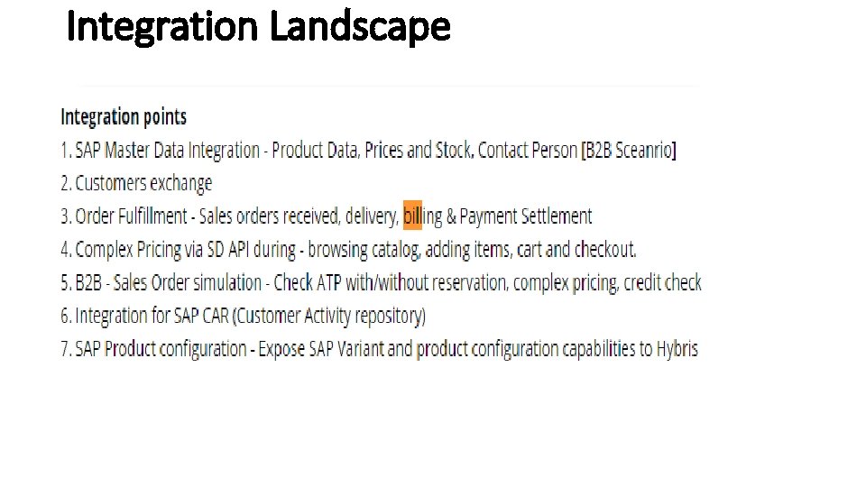 Integration Landscape 