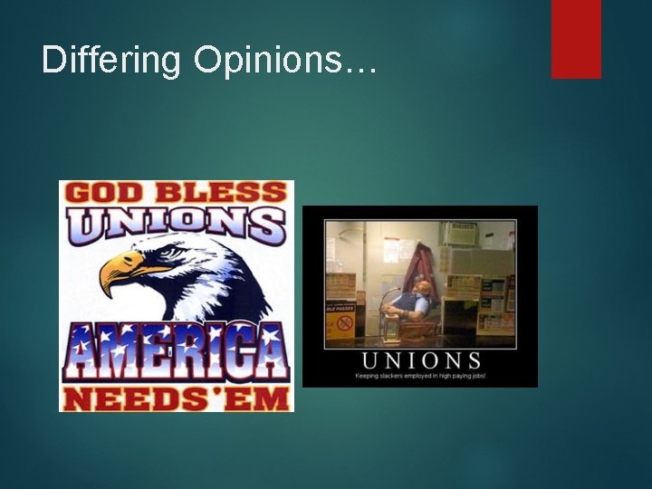 Differing Opinions… 