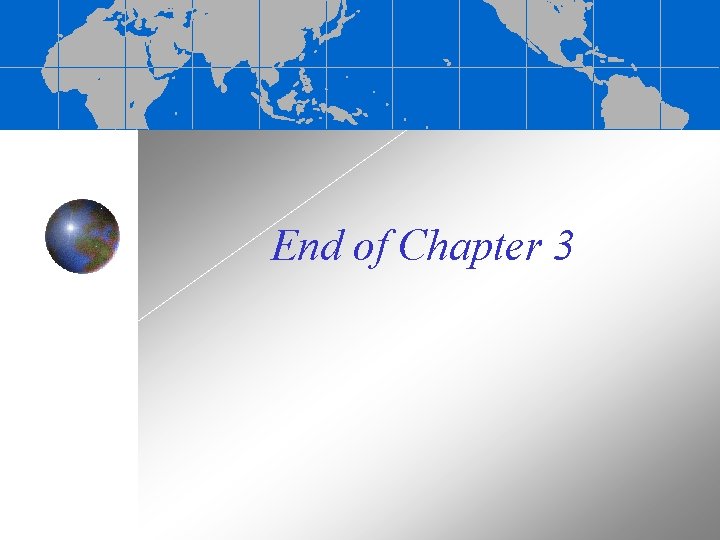 End of Chapter 3 